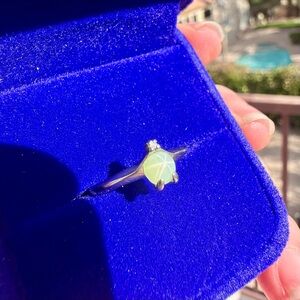 Solid 10k gold star sapphire and diamond ring